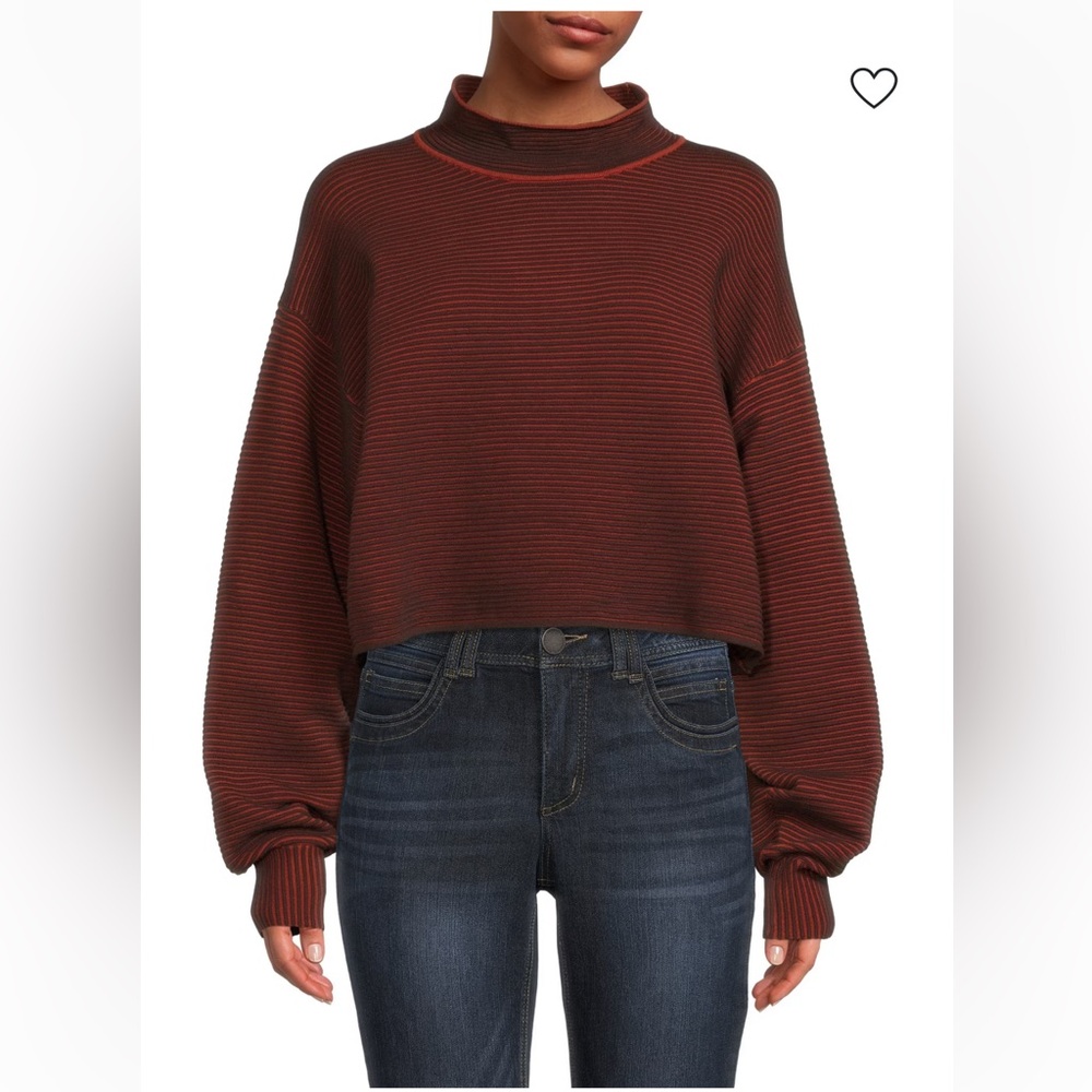 🥳 GOOD AMERICAN Mockneck Ribbed Crop Sweater sz2